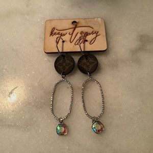 FABULOUS large iridescent statement piece earrings!!